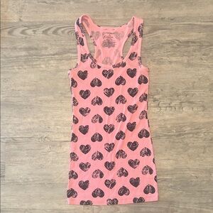 No Boundaries Pink and Black Heart Tank Top